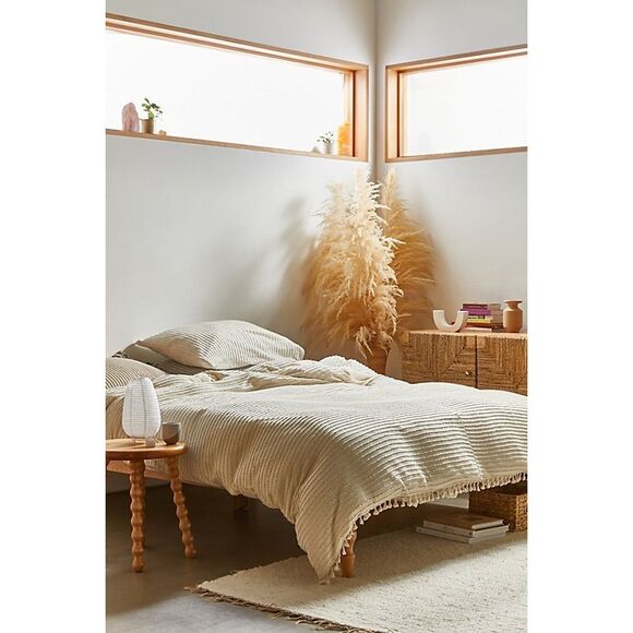 New Urban Outfitters Derby Textured Jersey Duvet Cover sz Queen - Picture 1 of 6